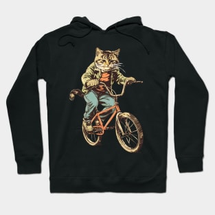 Cat Riding a Bike Hoodie